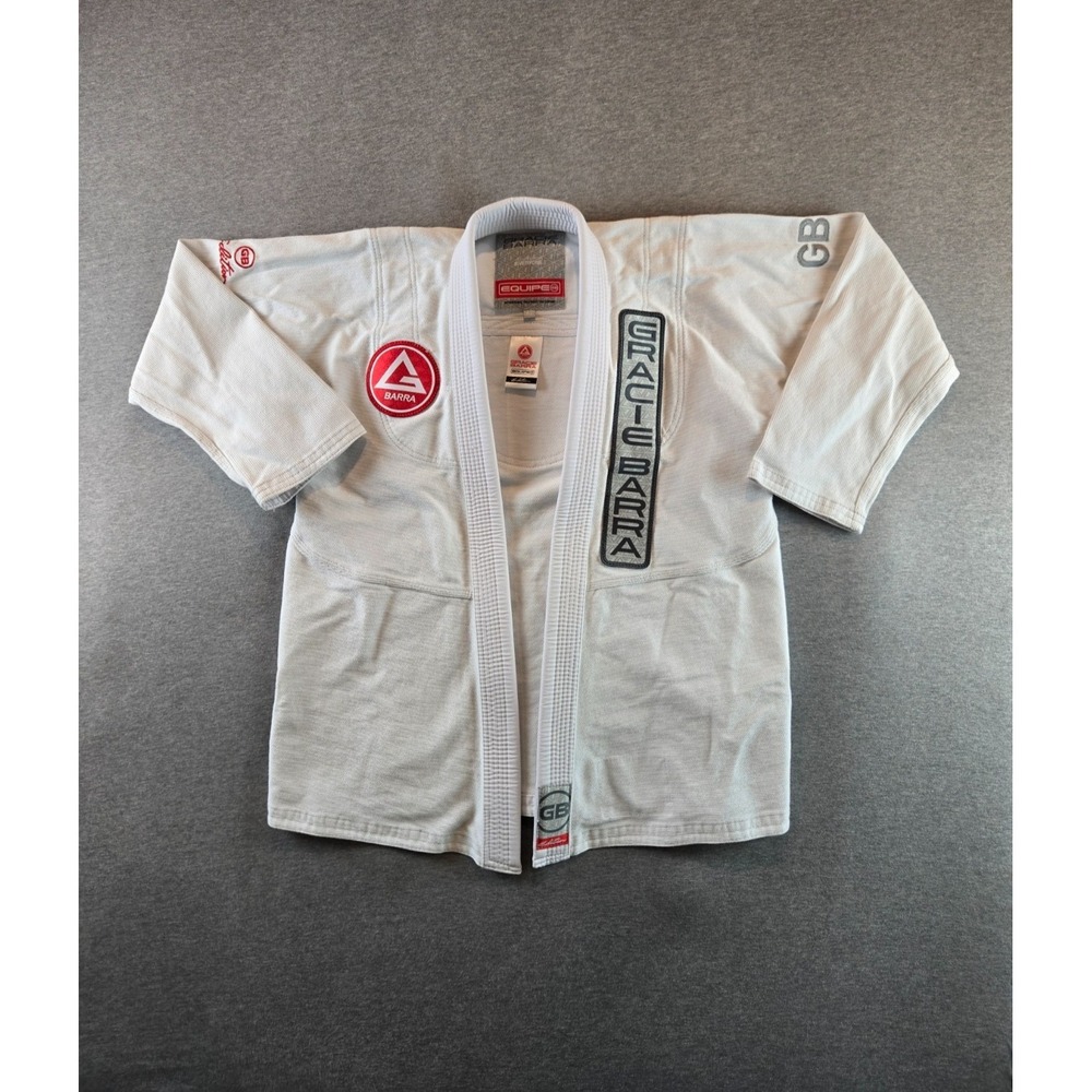 Gracie Barra Equipe Gi Jacket White Mens Size A2 Kimono BJJ Jiu-Jitsu